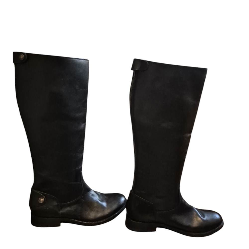 FRYE TALL BLACK LEATHER BOOTS - Picture 2 of 7